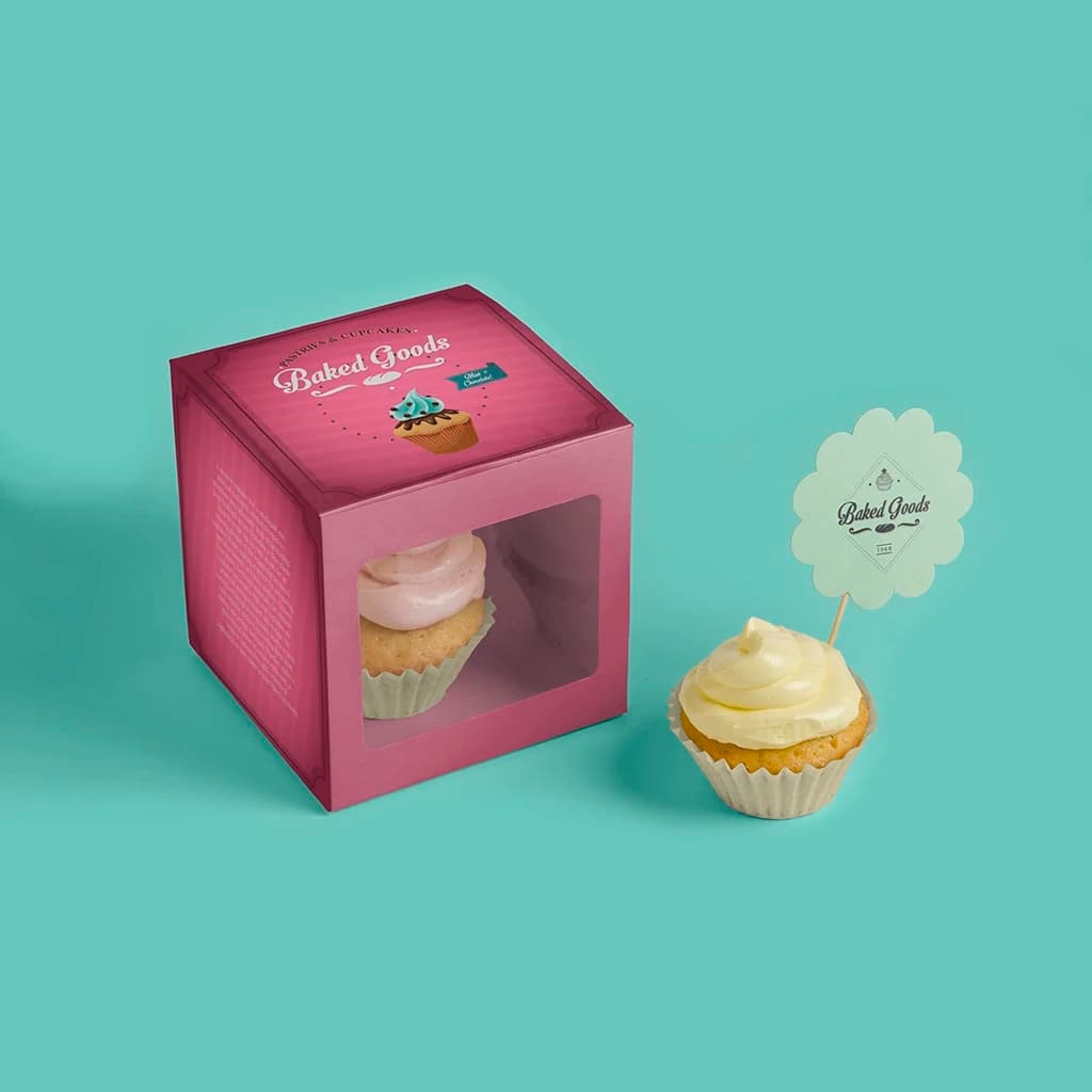 Custom Printed Window Cupcake Boxes