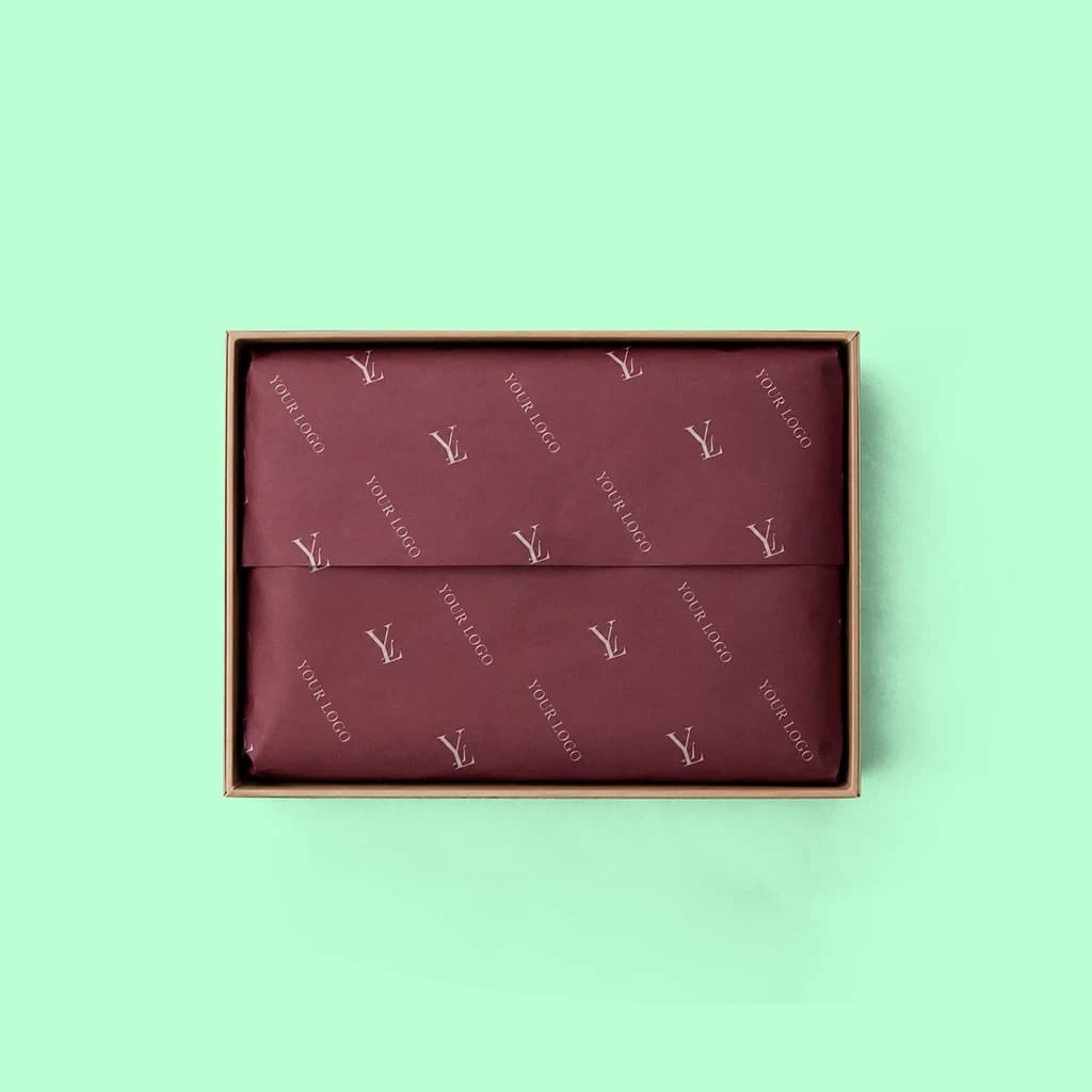 Custom Printed Maroon Tissue Paper